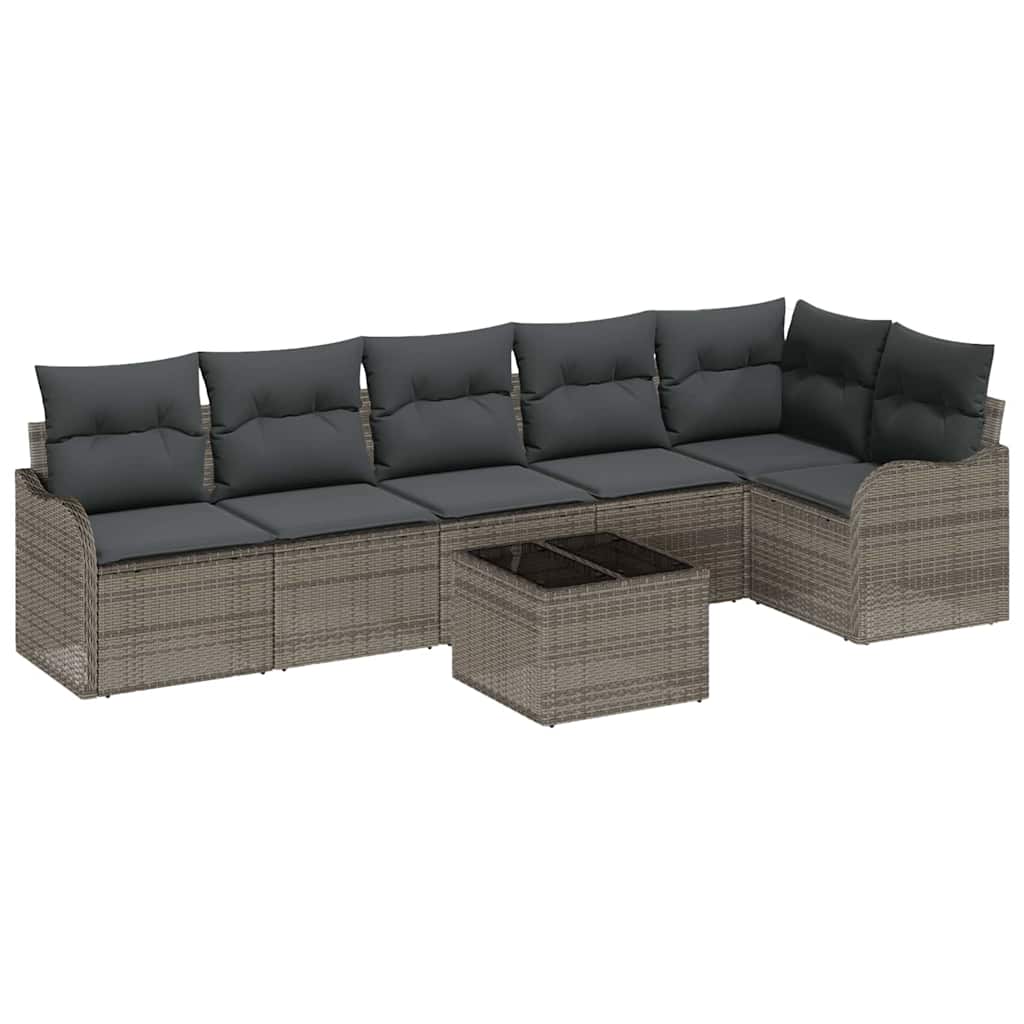 Havesofa Sæt Grå polyrattan
