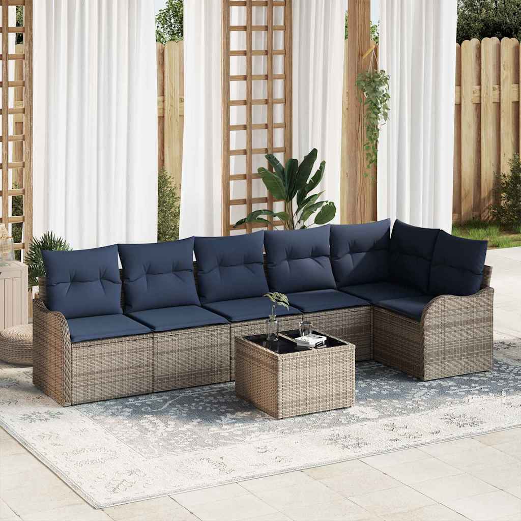 Havesofa Sæt Grå polyrattan