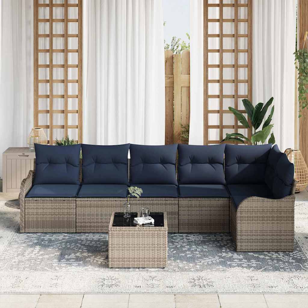 Havesofa Sæt Grå polyrattan