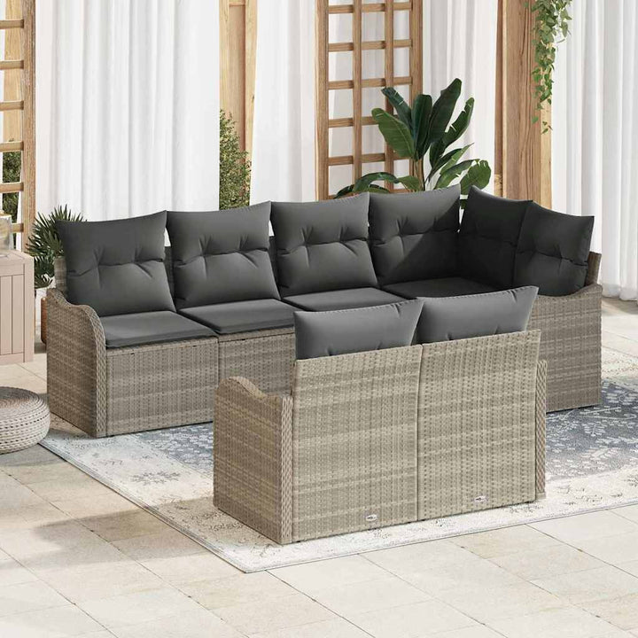 Havesofa Sæt Lysegrå polyrattan