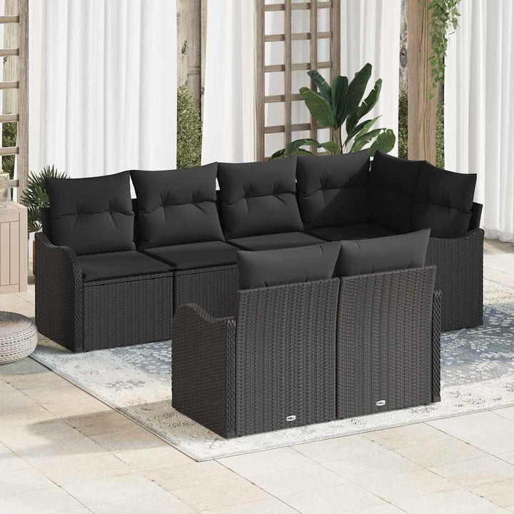 Havesofa Sæt Sort polyrattan