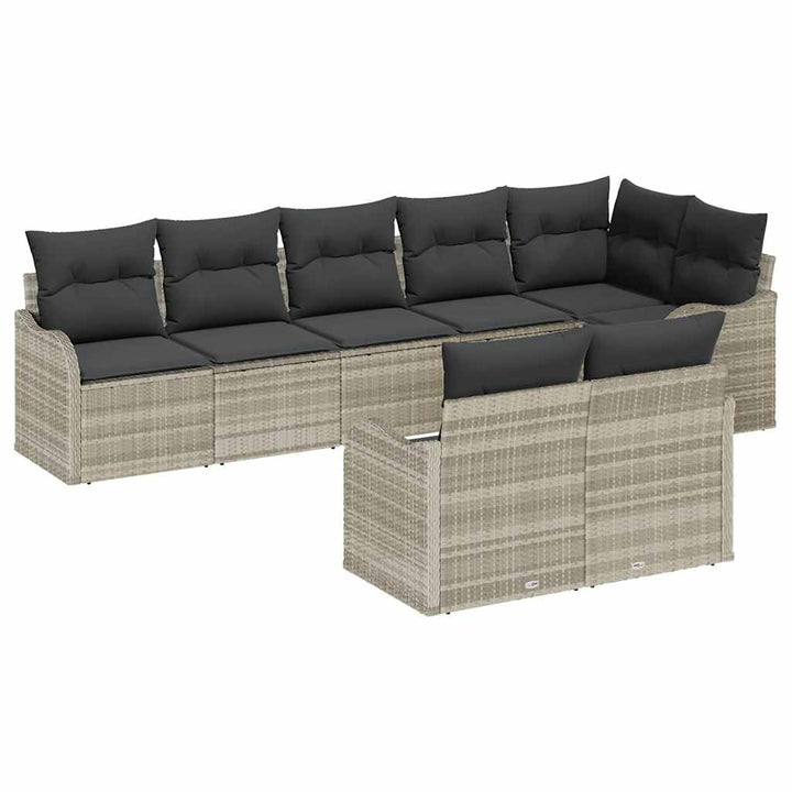 Havesofa Sæt Lysegrå polyrattan