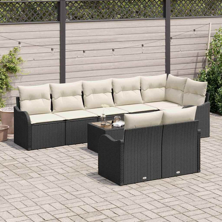 Havesofa Sæt Sort polyrattan