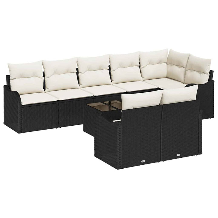Havesofa Sæt Sort polyrattan