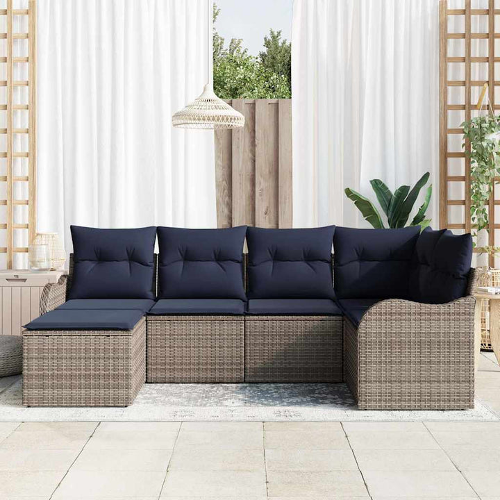 Havesofa Sæt Grå polyrattan