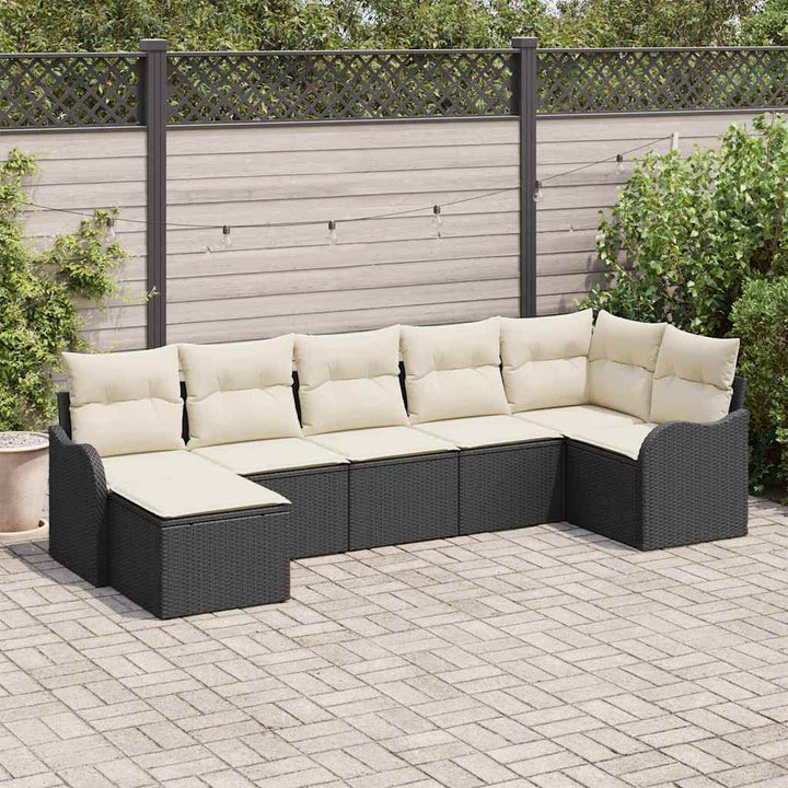 Havesofa Sæt Sort polyrattan