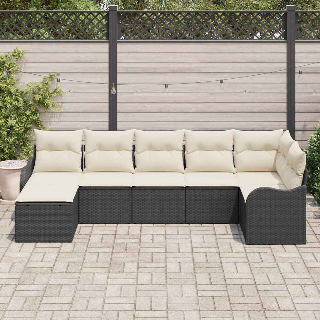 Havesofa Sæt Sort polyrattan