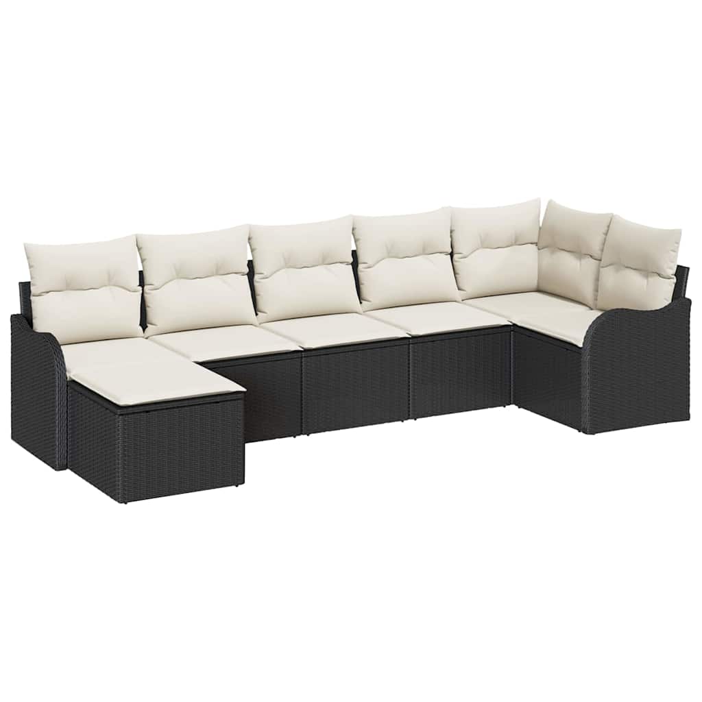 Havesofa Sæt Sort polyrattan