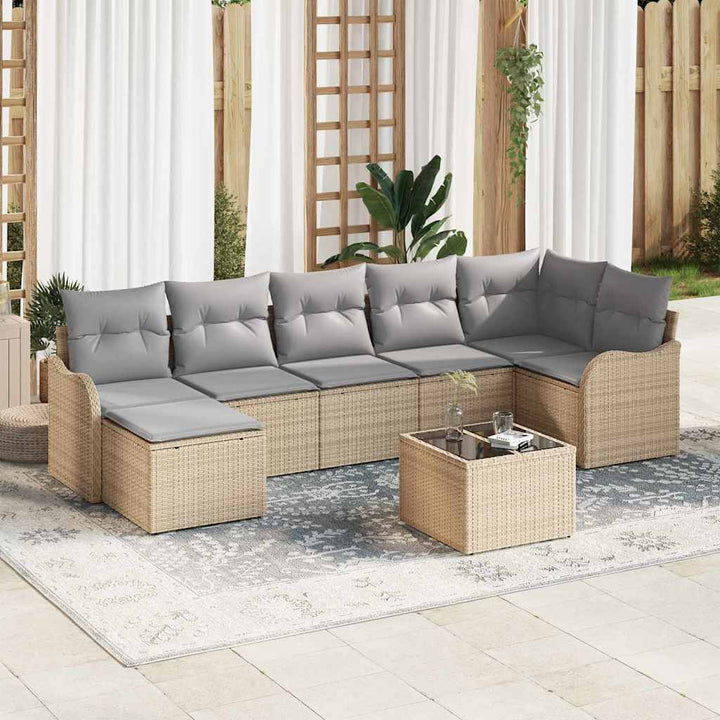 Havesofa Sæt Beige polyrattan