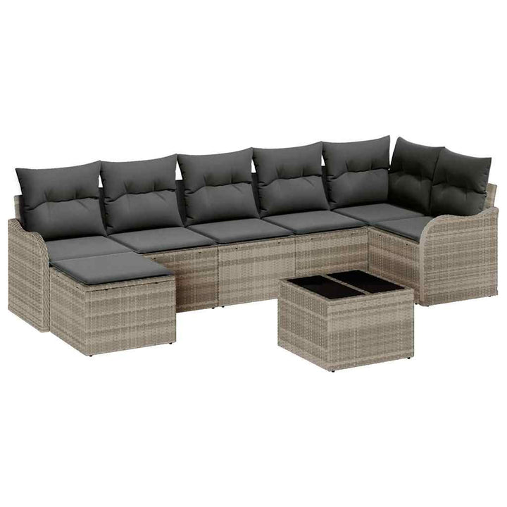 Havesofa Sæt Lysegrå polyrattan