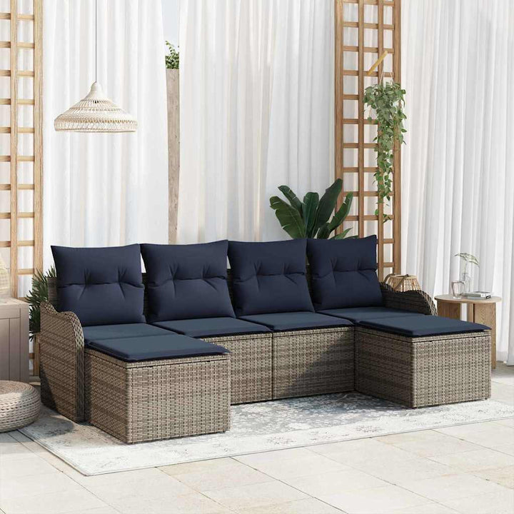 Sofa Sæt 6 stk. Grå Polyester