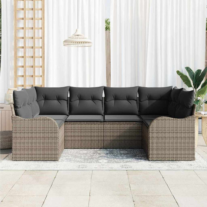 Havesofa Sæt Grå polyrattan
