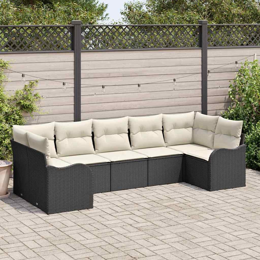 Havesofa Sæt Sort polyrattan