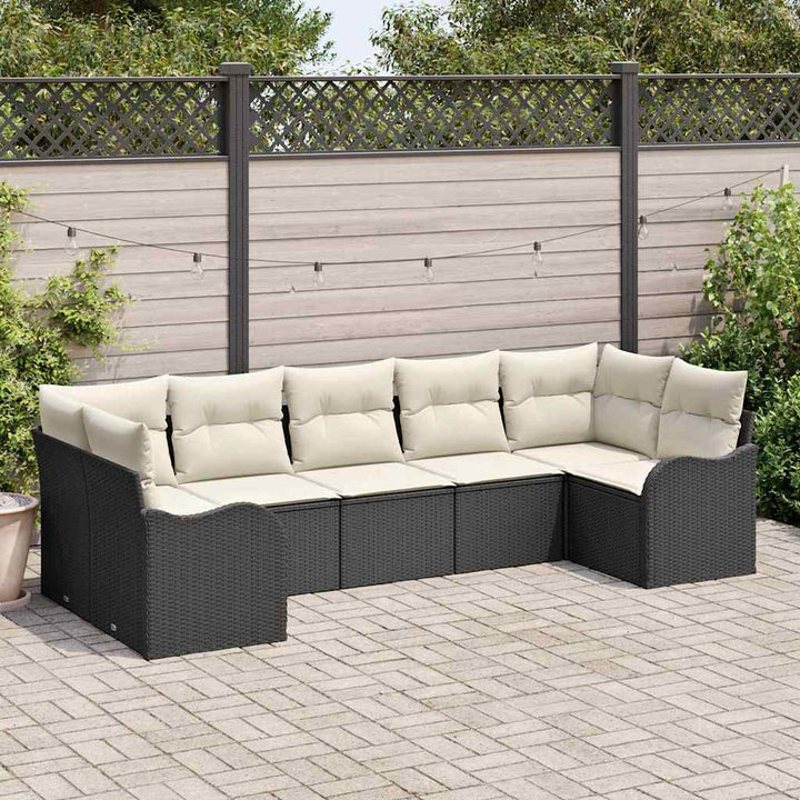 Havesofa Sæt Sort polyrattan
