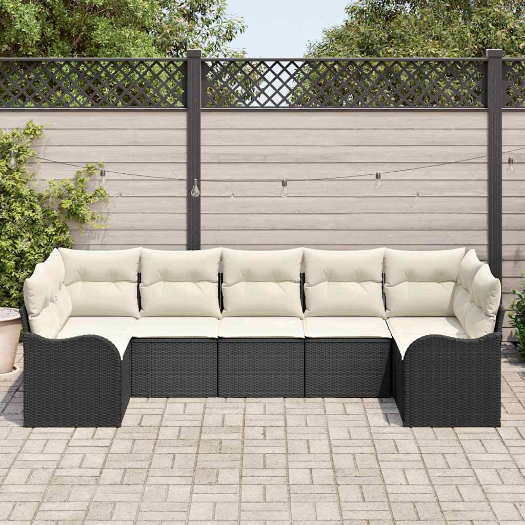 Havesofa Sæt Sort polyrattan