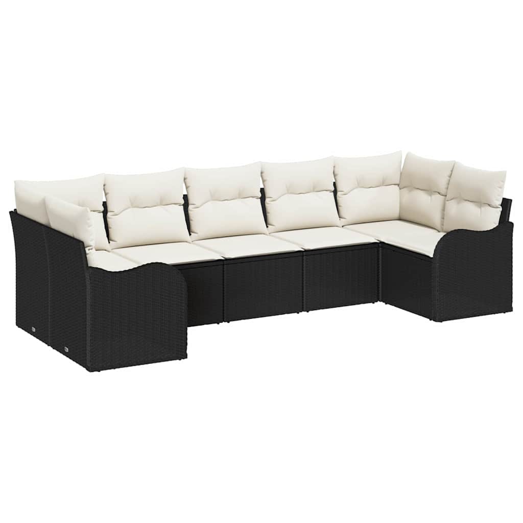 Havesofa Sæt Sort polyrattan