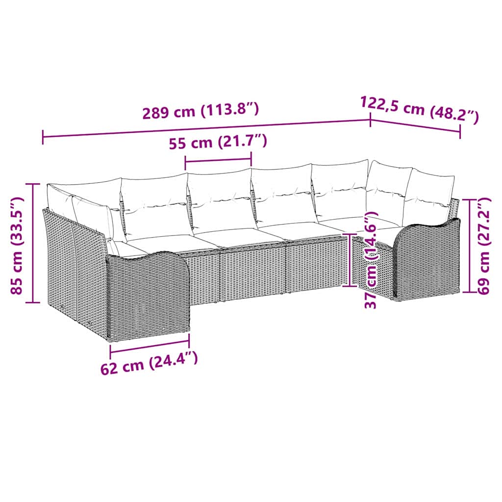 Havesofa Sæt Brun polyrattan