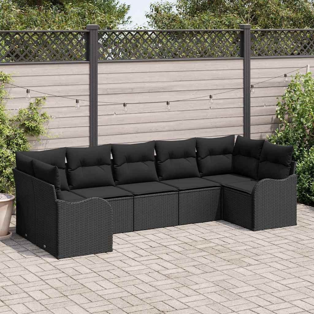 Havesofa Sæt Sort polyrattan