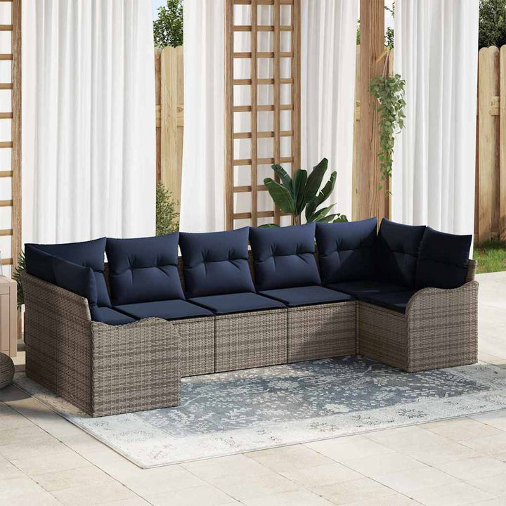 Havesofa Sæt Grå polyrattan