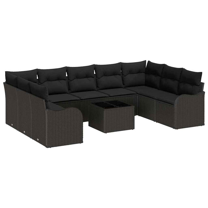 Havesofa Sæt Sort polyrattan