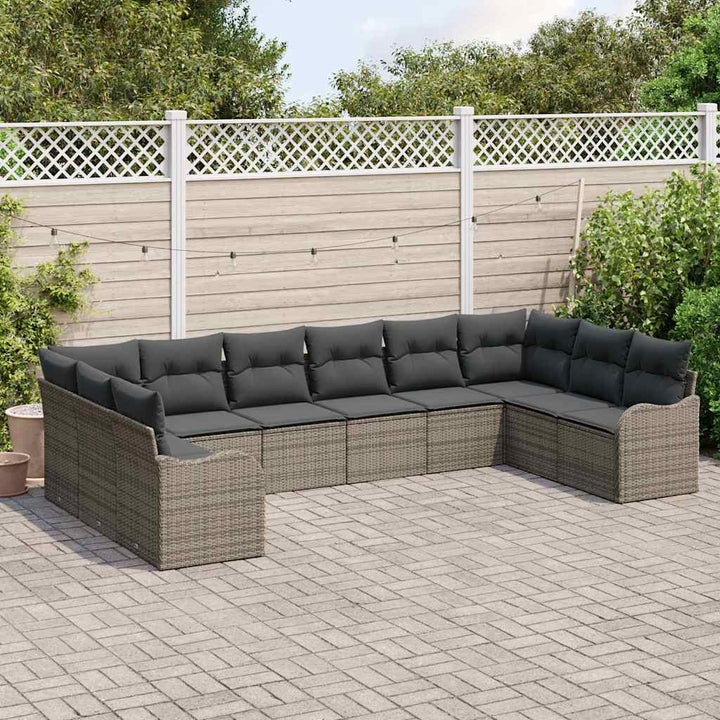 Havesofa Sæt Grå 344 x 177,5 x 85 cm polyrattan