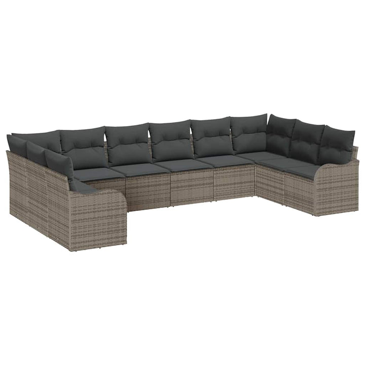 Havesofa Sæt Grå 344 x 177,5 x 85 cm polyrattan