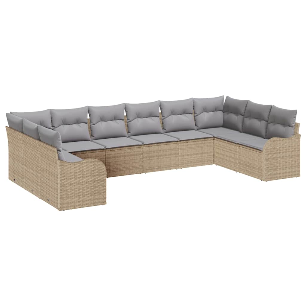 Havesofa Sæt Beige 344 x 177,5 x 85 cm polyrattan
