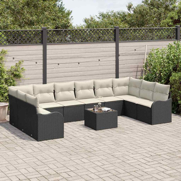 Havesofa Sæt Sort 55 x 55 x 37 cm polyrattan