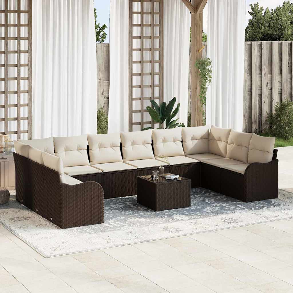 Havesofa Sæt Brun 55 x 55 x 37 cm polyrattan