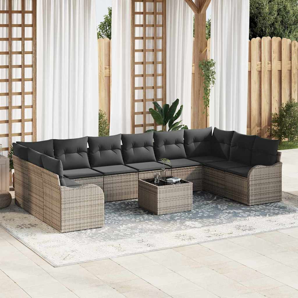 Havesofa Sæt Grå 55 x 55 x 37 cm polyrattan
