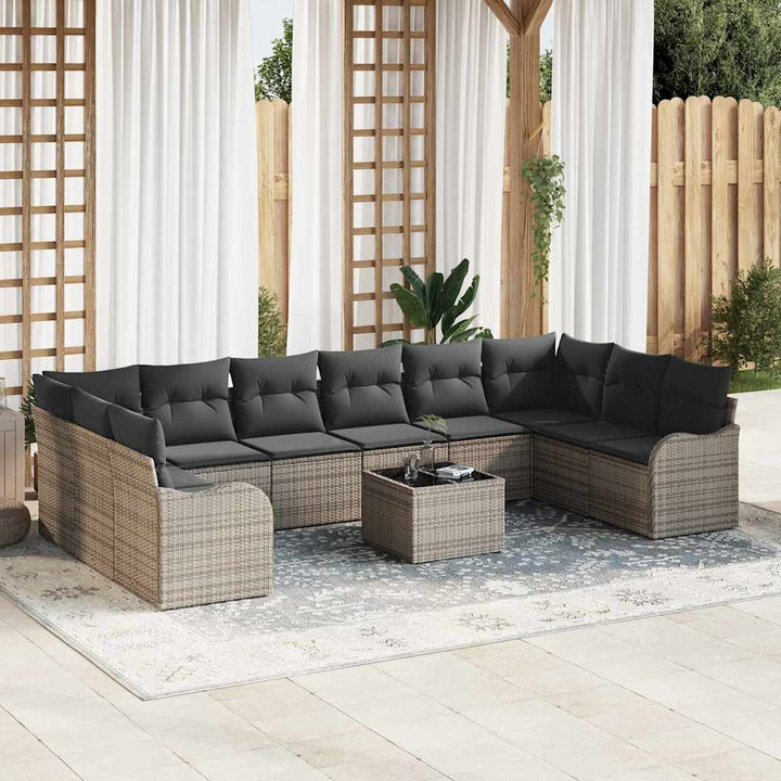 Havesofa Sæt Grå 55 x 55 x 37 cm polyrattan