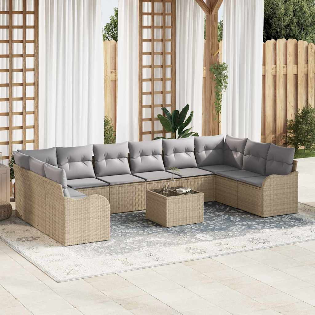 Havesofa Sæt Beige 55 x 55 x 37 cm polyrattan