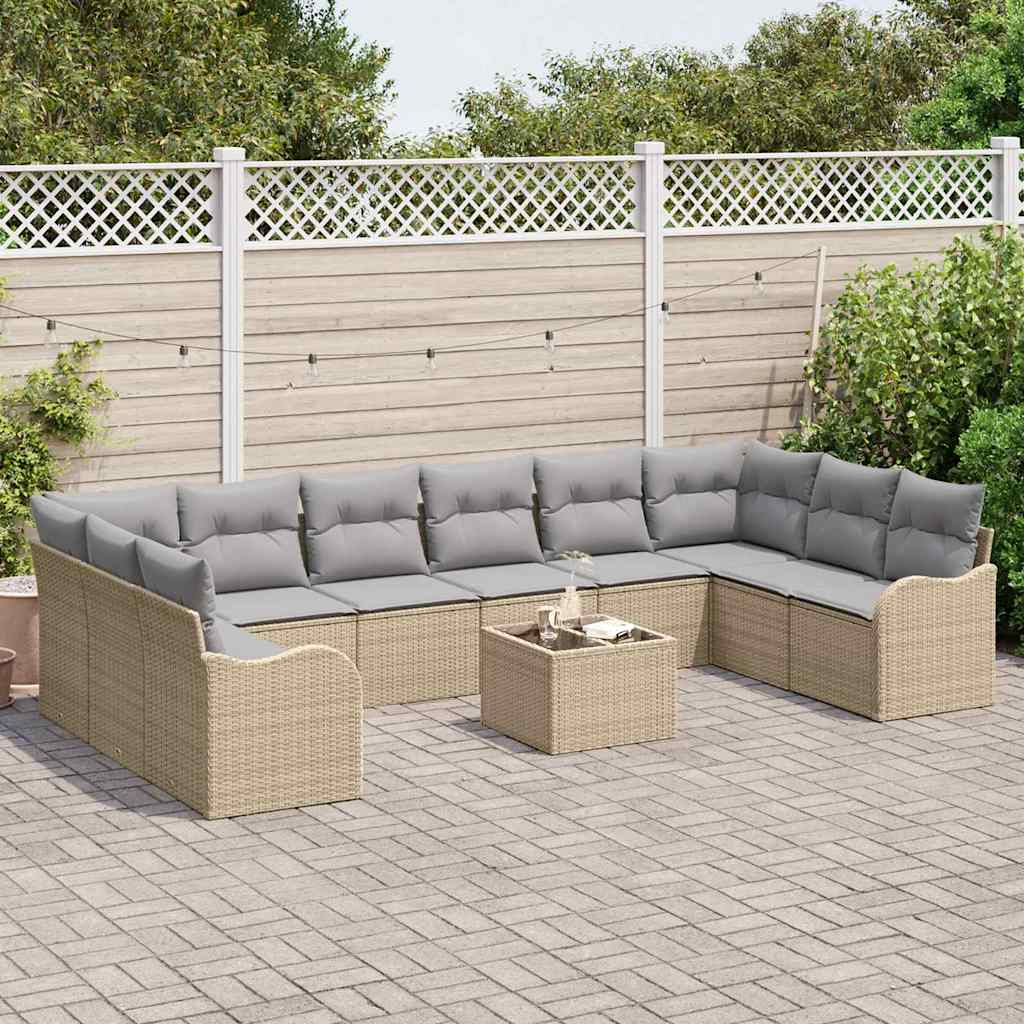 Havesofa Sæt Beige 55 x 55 x 37 cm polyrattan