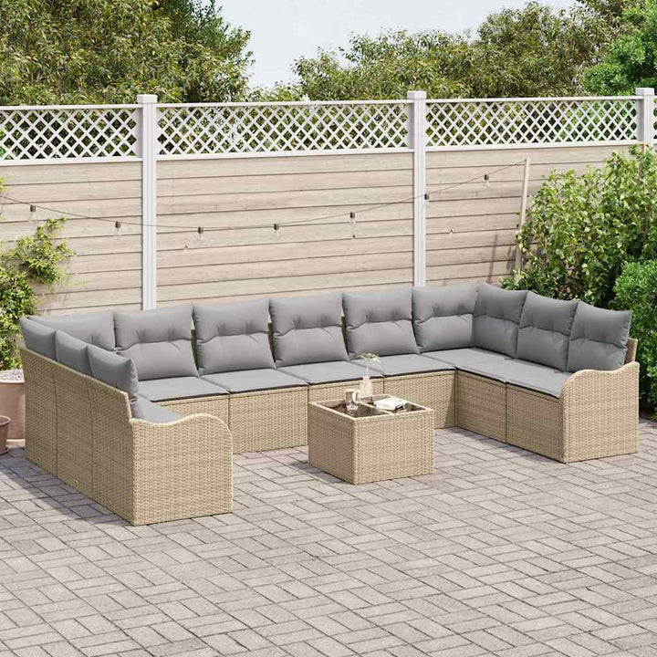 Havesofa Sæt Beige 55 x 55 x 37 cm polyrattan