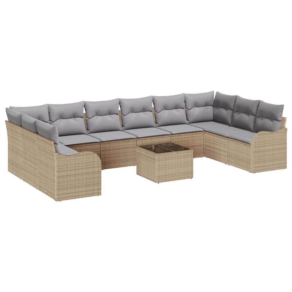 Havesofa Sæt Beige 55 x 55 x 37 cm polyrattan