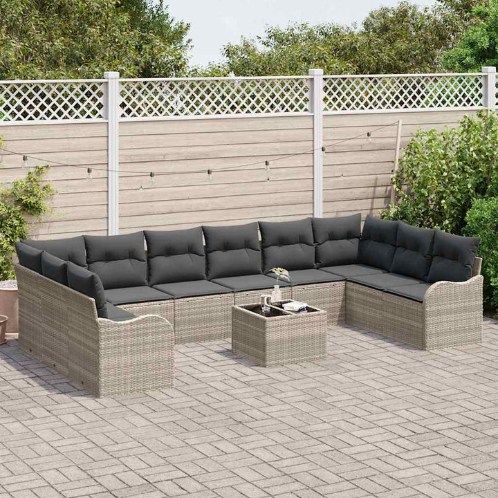 Havesofa Sæt Lysegrå 55 x 55 x 37 cm polyrattan