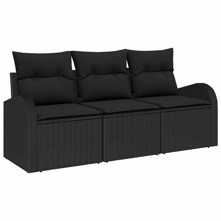 Havesofa Sæt Sort polyrattan