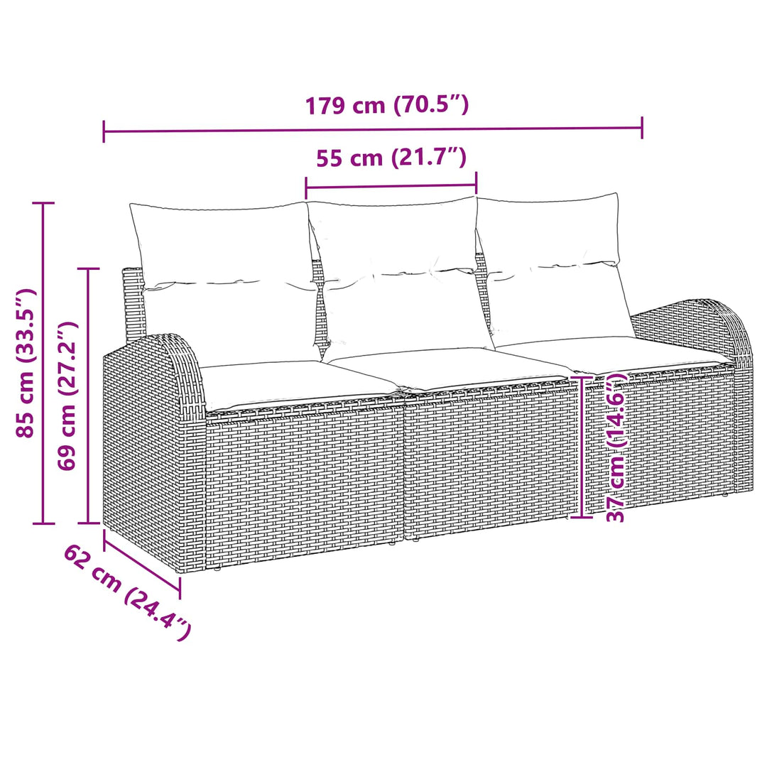 Havesofa Sæt Brun polyrattan