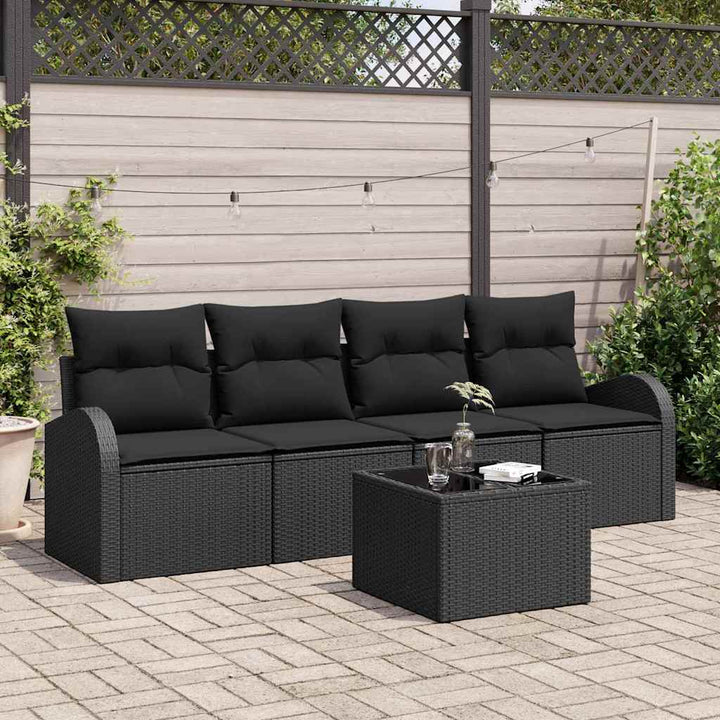 Havesofa Sæt Sort 55 x 55 x 37 cm polyrattan