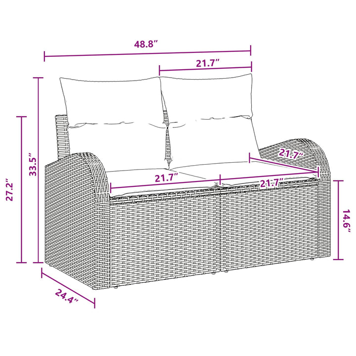 Havesofa Sæt Brun 55 x 55 x 37 cm polyrattan