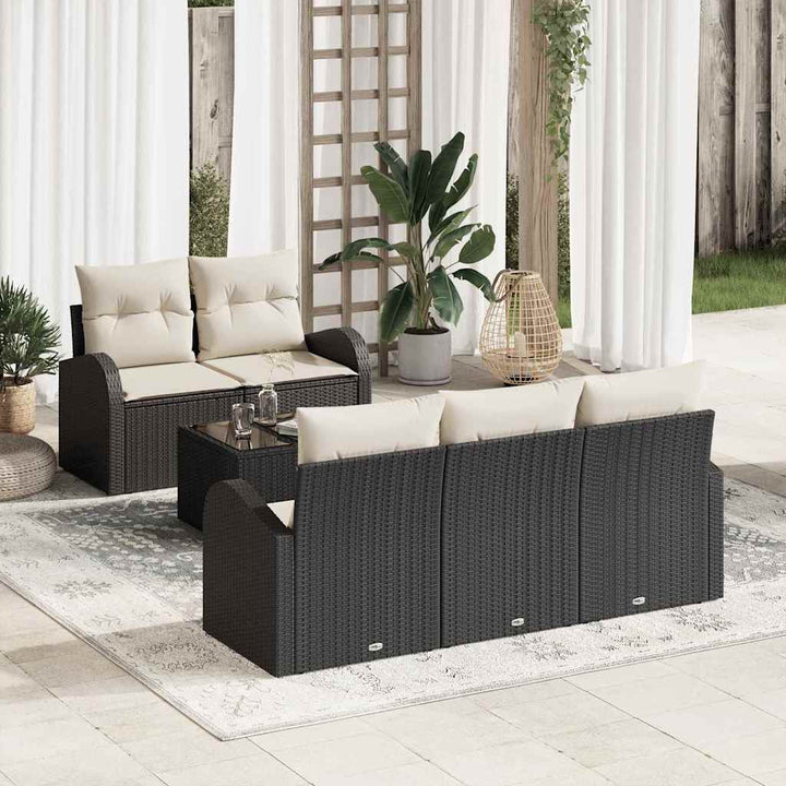 Havesofa Sæt Sort 55 x 55 x 37 cm polyrattan