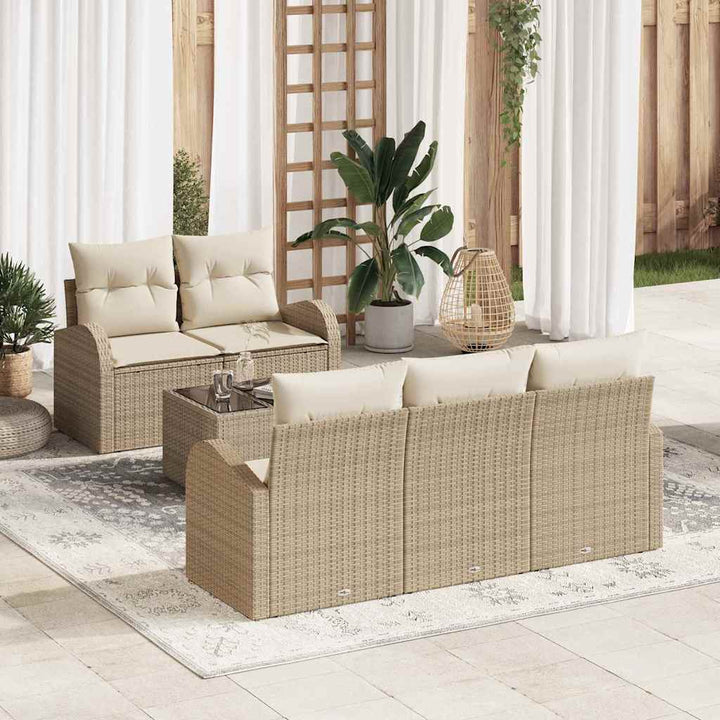 Havesofa Sæt Beige 55 x 55 x 37 cm polyrattan