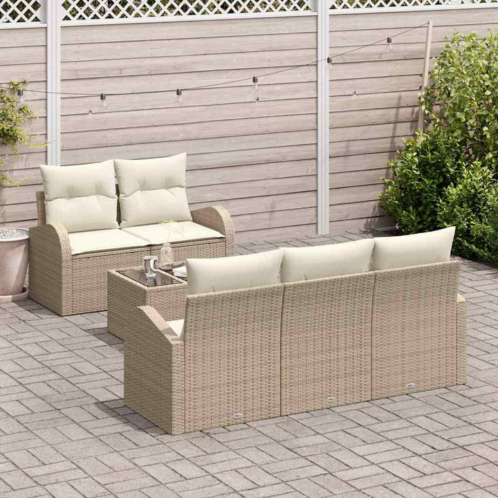 Havesofa Sæt Beige 55 x 55 x 37 cm polyrattan
