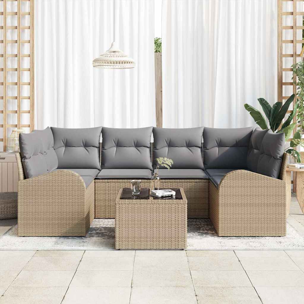 Havesofa Sæt Beige 55 x 55 x 37 cm polyrattan