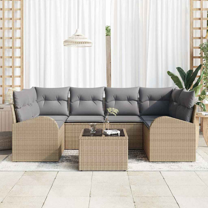 Havesofa Sæt Beige 55 x 55 x 37 cm polyrattan