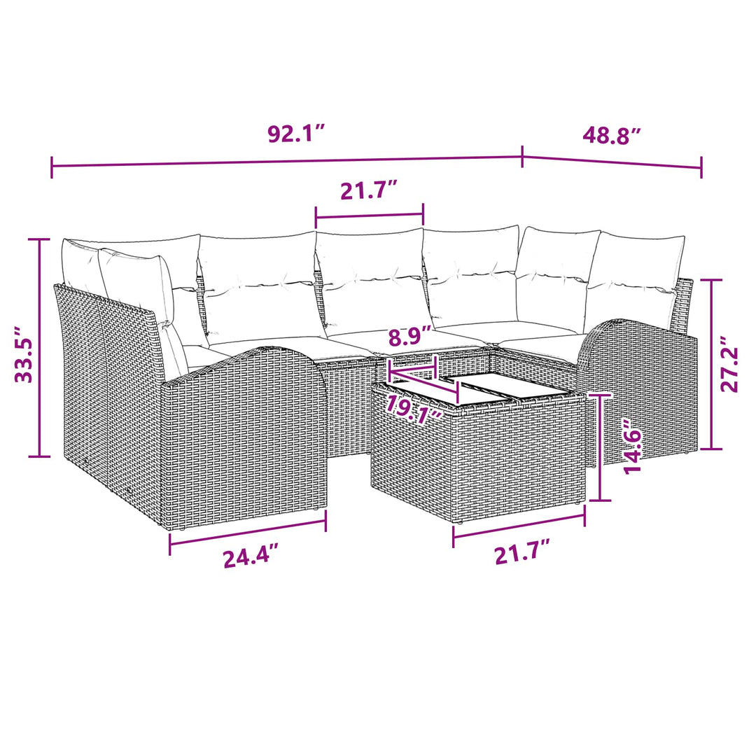 Havesofa Sæt Brun 55 x 55 x 37 cm polyrattan