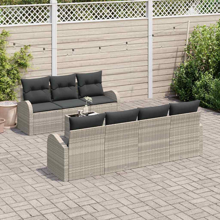 Havesofa Sæt Lysegrå 55 x 55 x 37 cm polyrattan