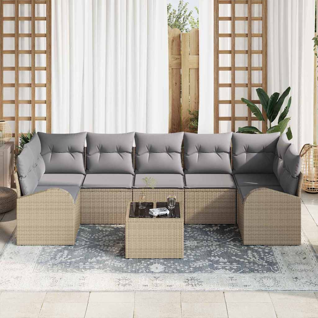 Havesofa Sæt Beige 55 x 55 x 37 cm polyrattan