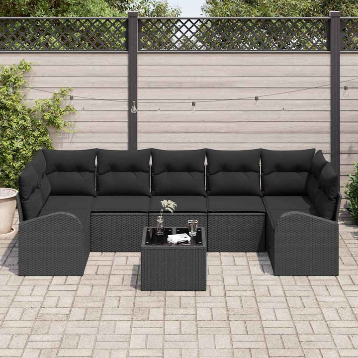 Havesofa Sæt Sort 55 x 55 x 37 cm polyrattan