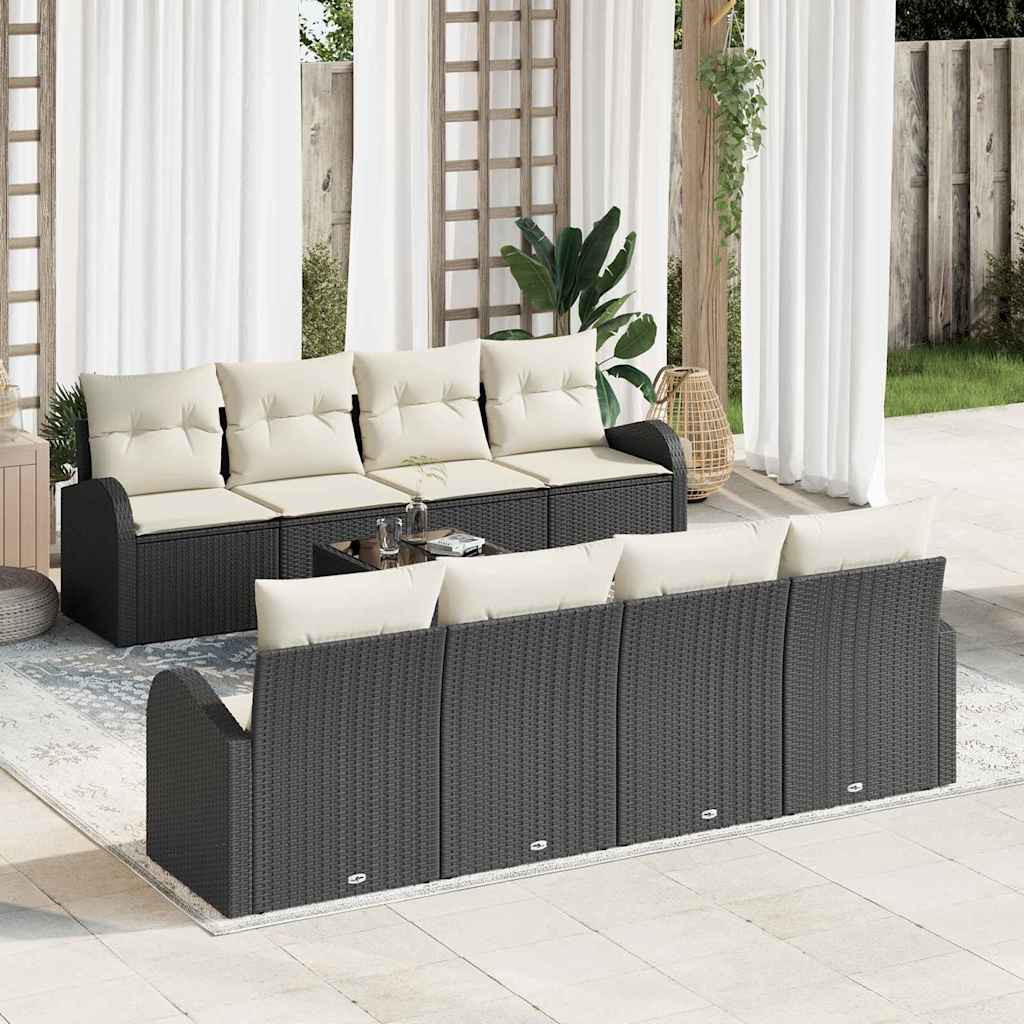 Havesofa Sæt Sort 55 x 55 x 37 cm polyrattan